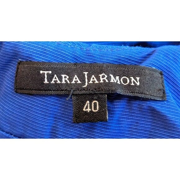 Vintage Y2K TARA JARMON Cobalt Blue Shift Mini Dress Cut Out Back Size 40 - Picture 3 of 7